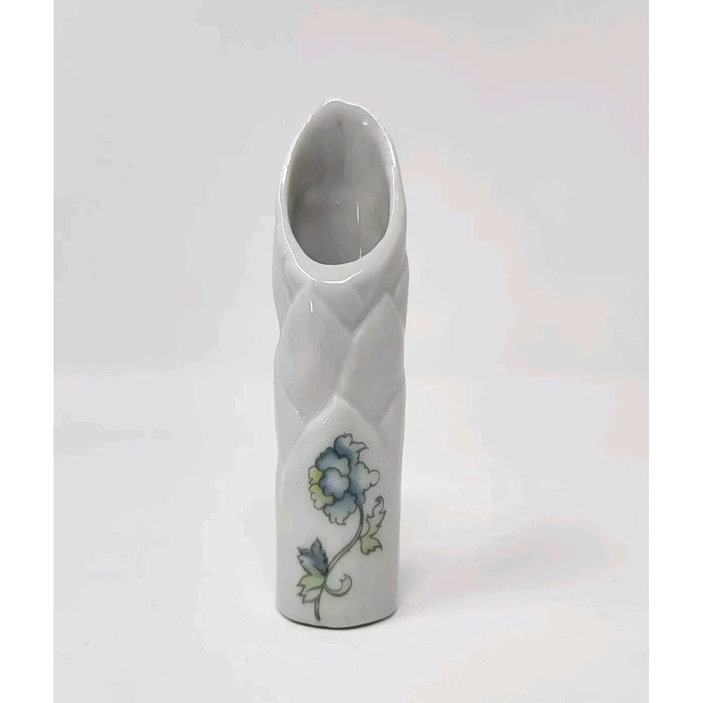 VTG 70S Elizabeth Arden Blue Grass Artful Asparagus Porcelain Talcum Box W/Scoop